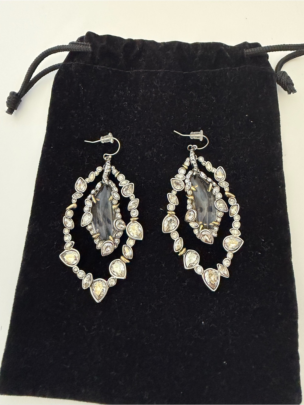 Alexis Bittar lucite & crystal Jardin de Mystere Orbit Drop Earrings